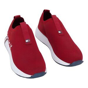 Tommy Hilfiger Red Suede Loafers with Gold Accent Suede Chain Penny Loafers | Brown | Tommy Hilfiger main image 2